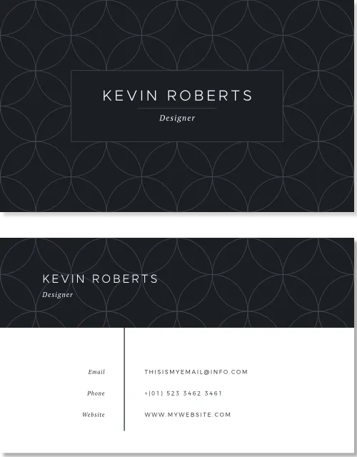 モノクロの名刺デザイン例